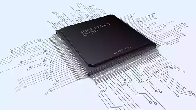 Generic CPU - Central processing unit - x86-64 Low-poly 3D model