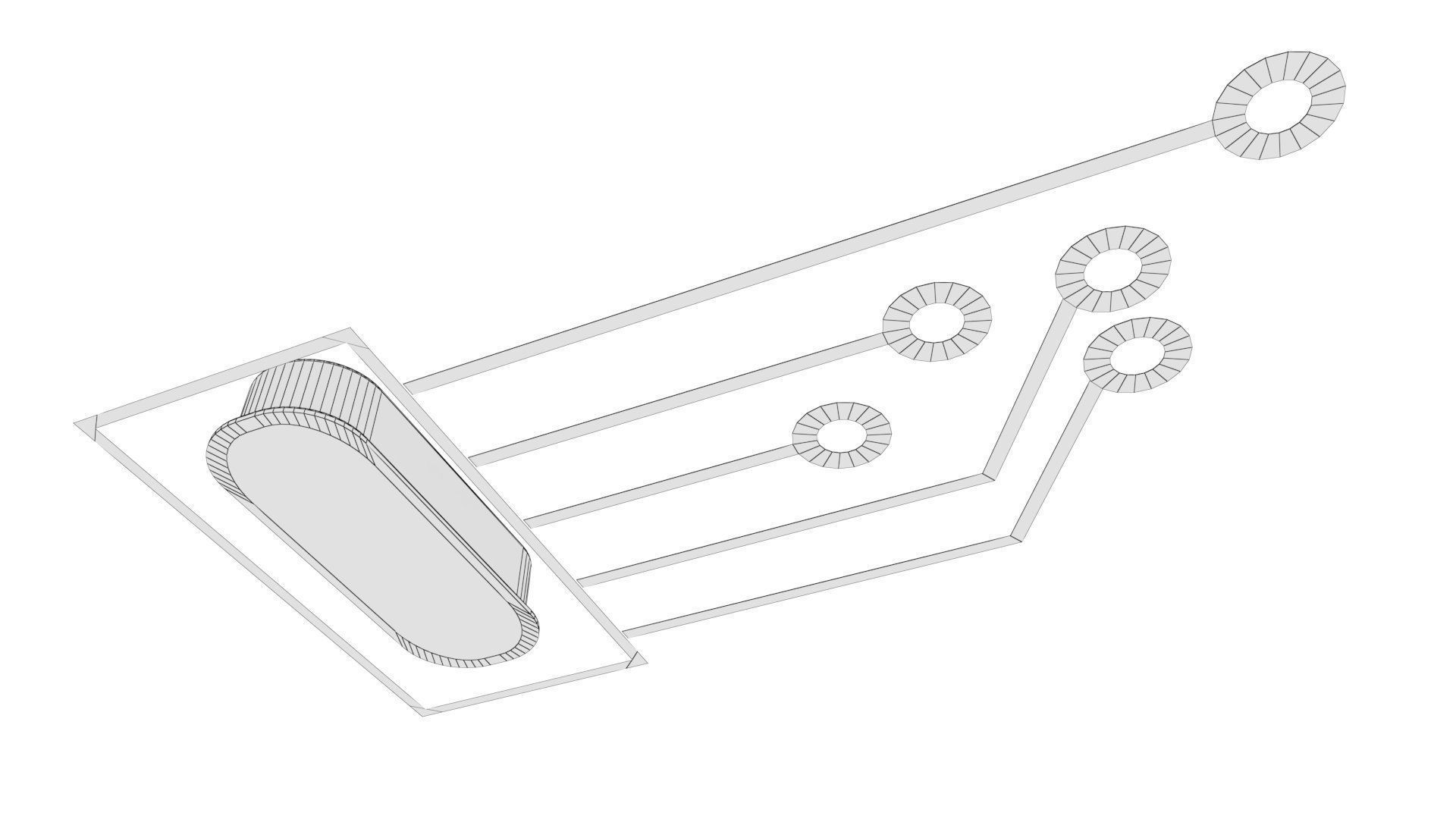 Circuit Board Element Low-poly 3D model_3