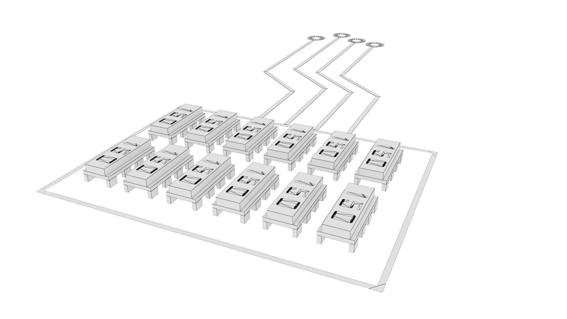 Circuit Board Chip Module Low-poly 3D model_15
