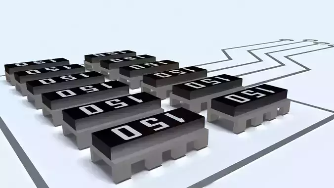 Circuit Board Chip Module Low-poly 3D model