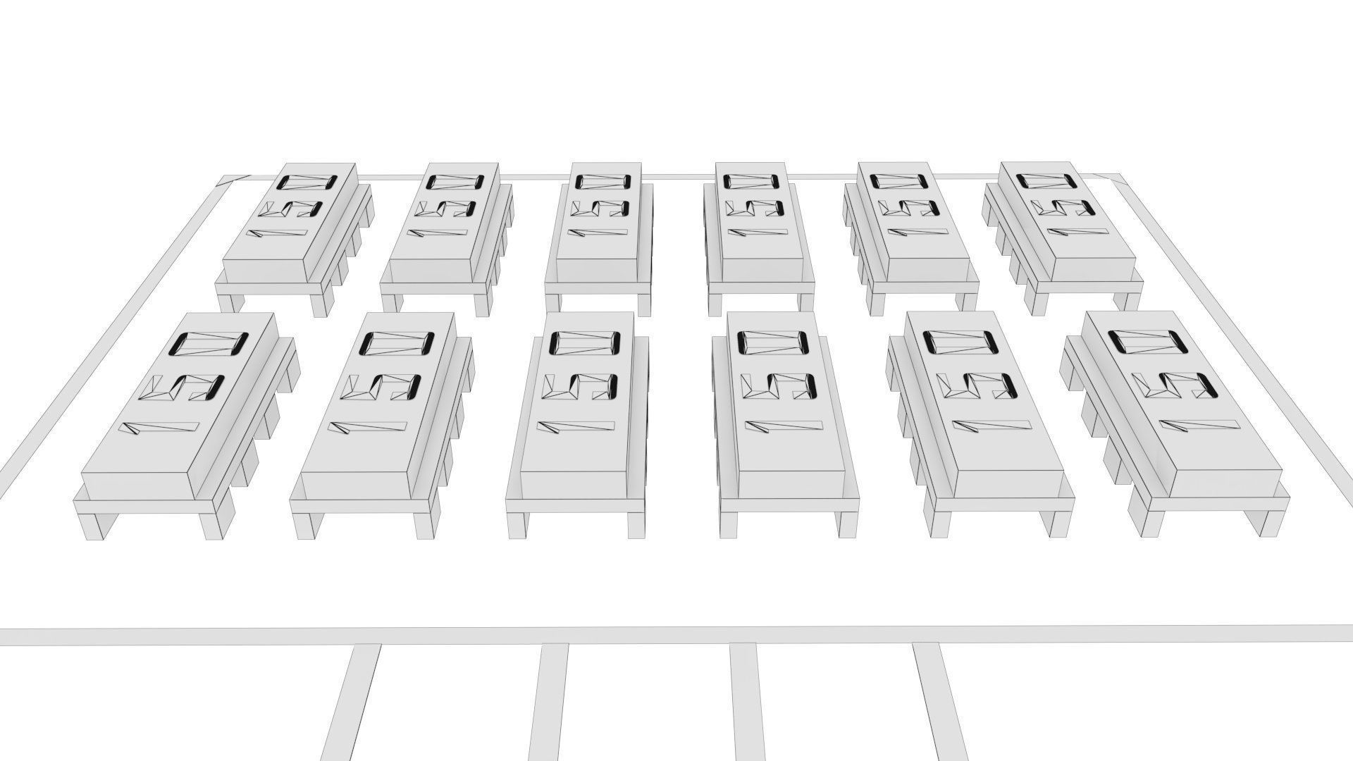 Circuit Board Chip Module Low-poly 3D model_14