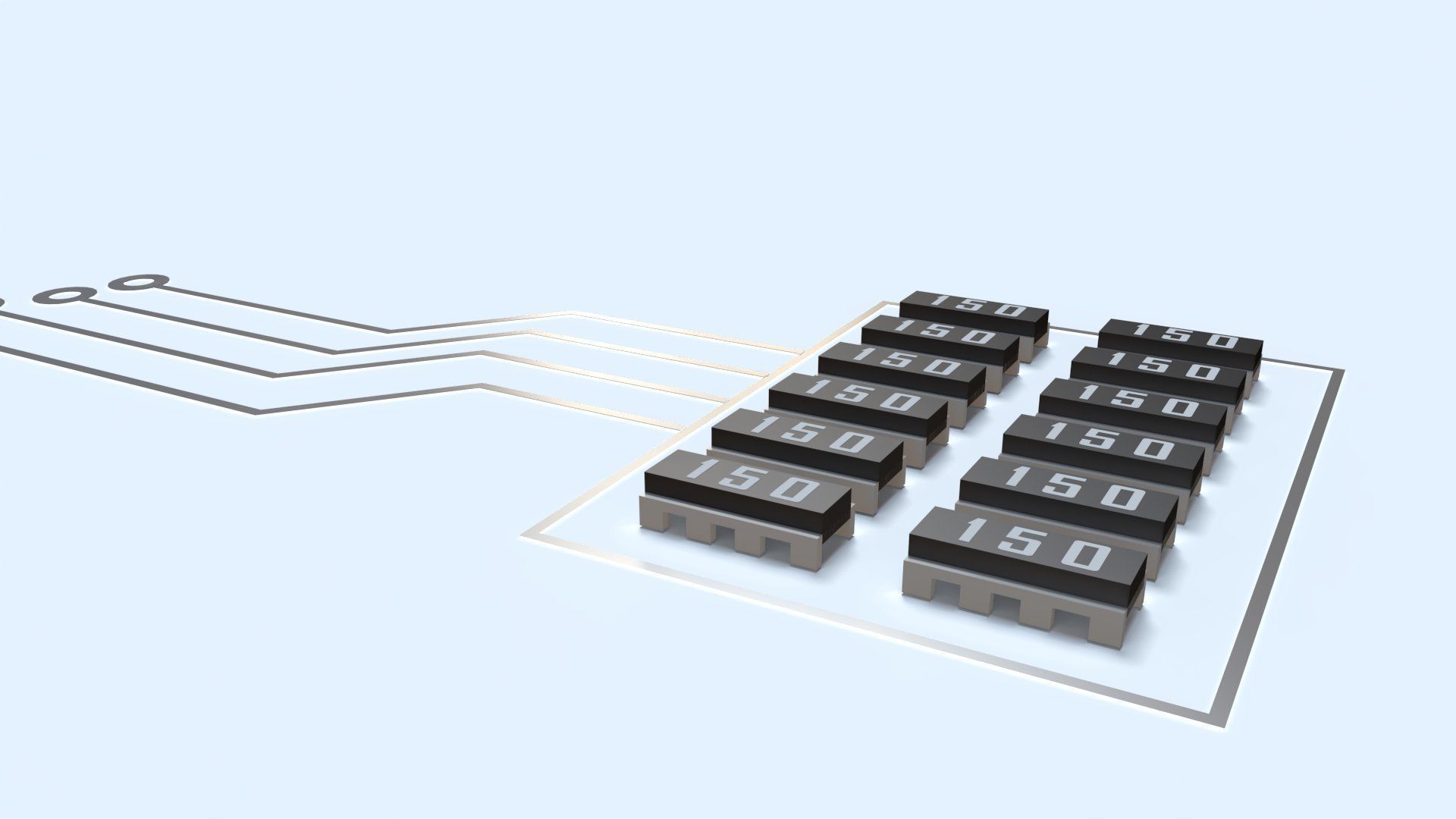 Circuit Board Chip Module Low-poly 3D model_3