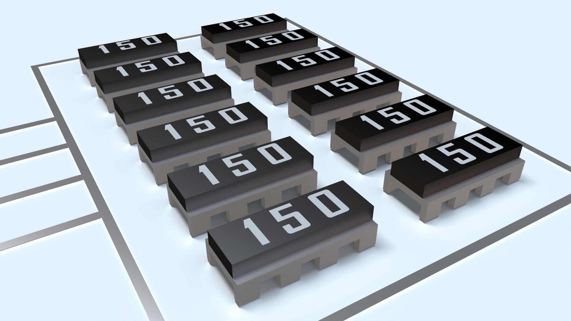 Circuit Board Chip Module Low-poly 3D model_2