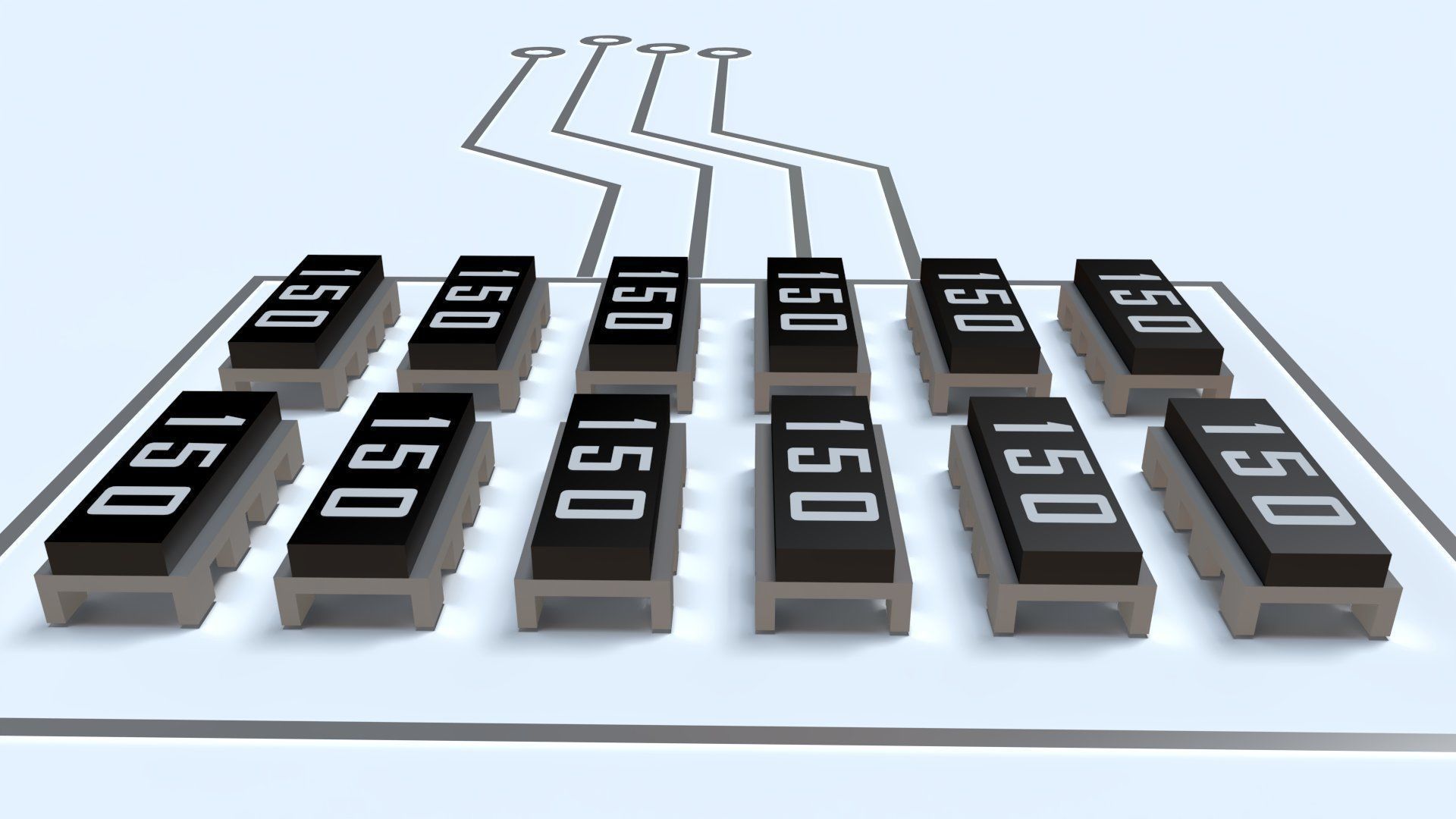 Circuit Board Chip Module Low-poly 3D model_1