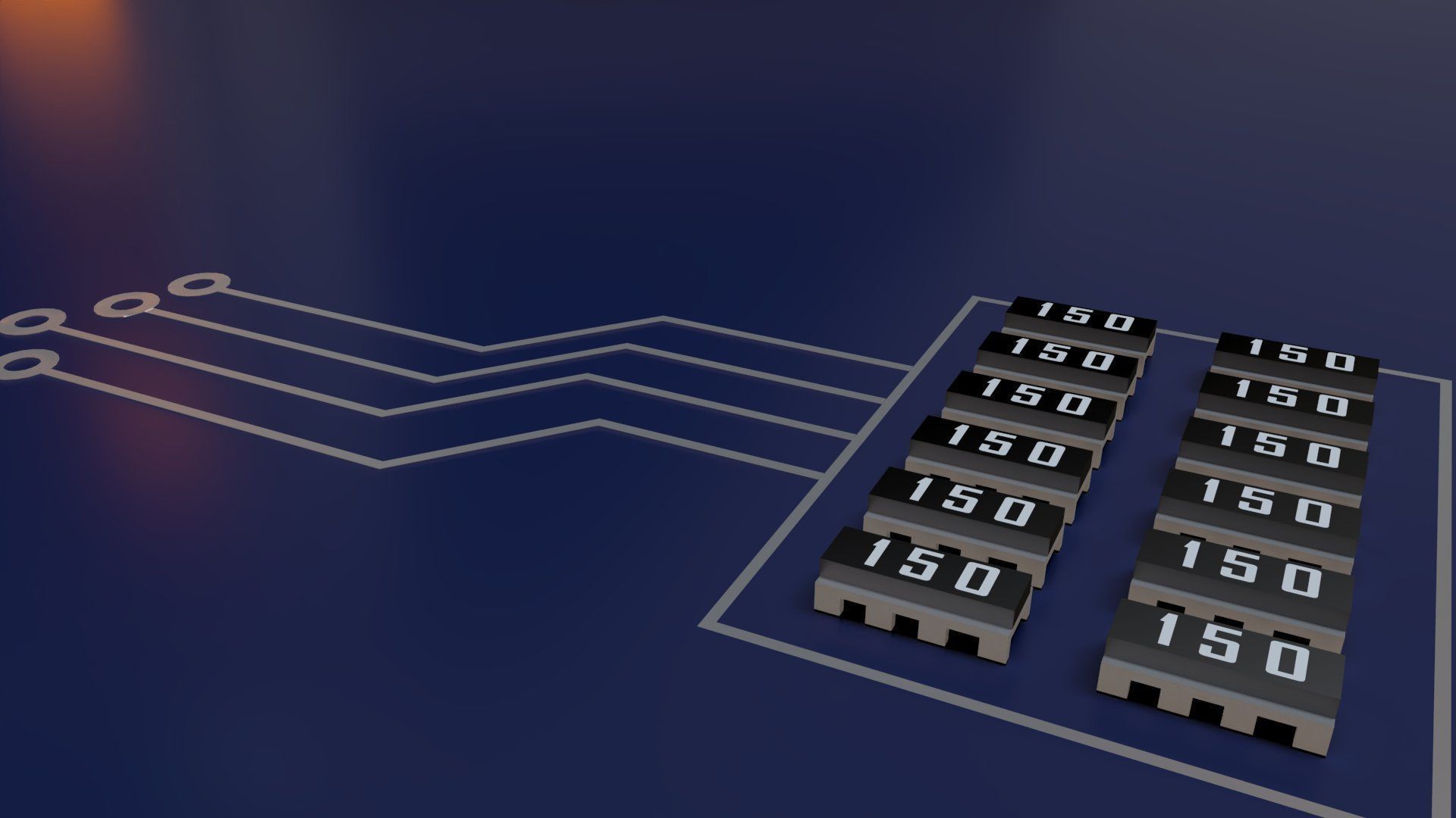 Circuit Board Chip Module Low-poly 3D model_4