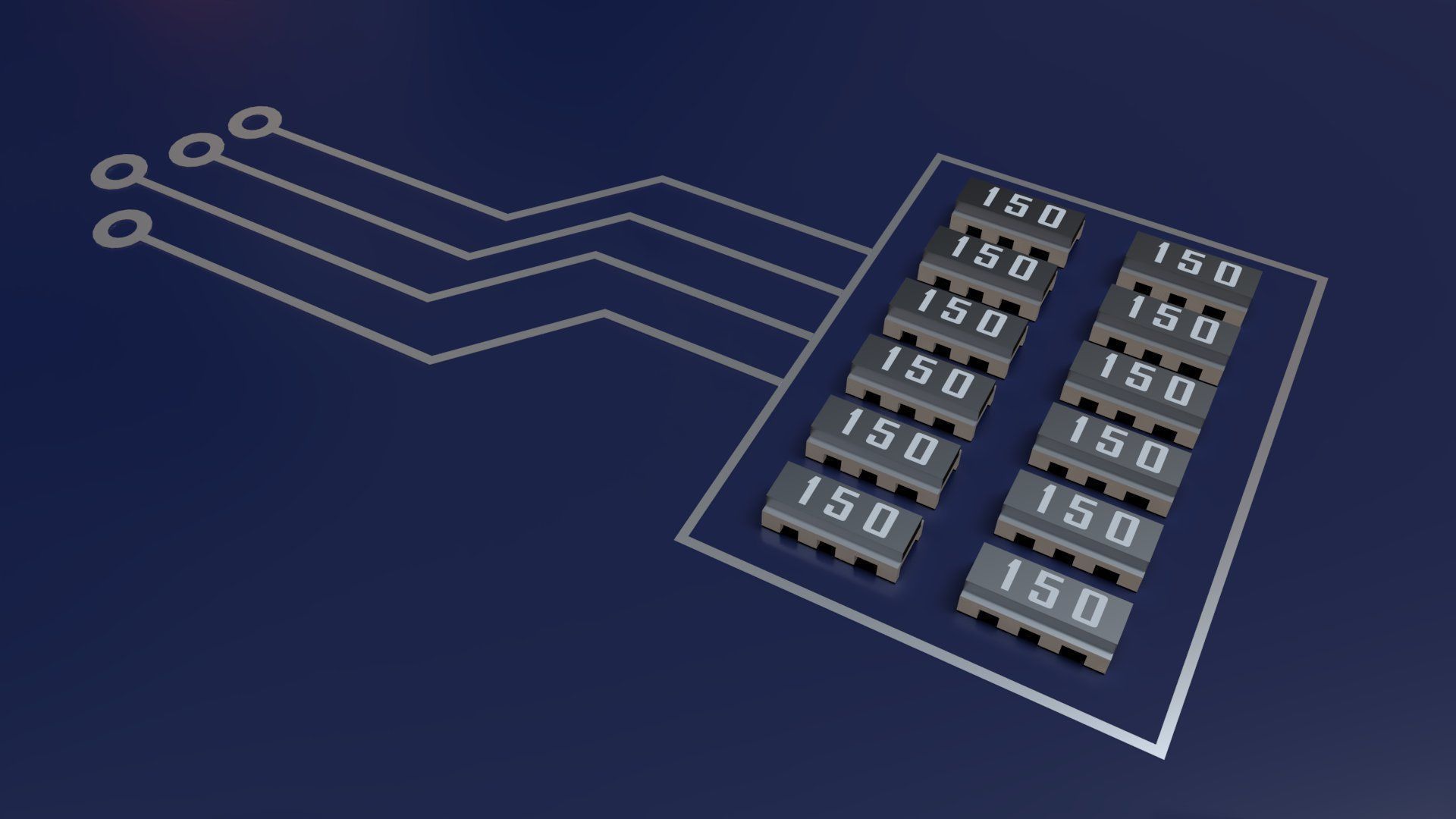 Circuit Board Chip Module Low-poly 3D model_7