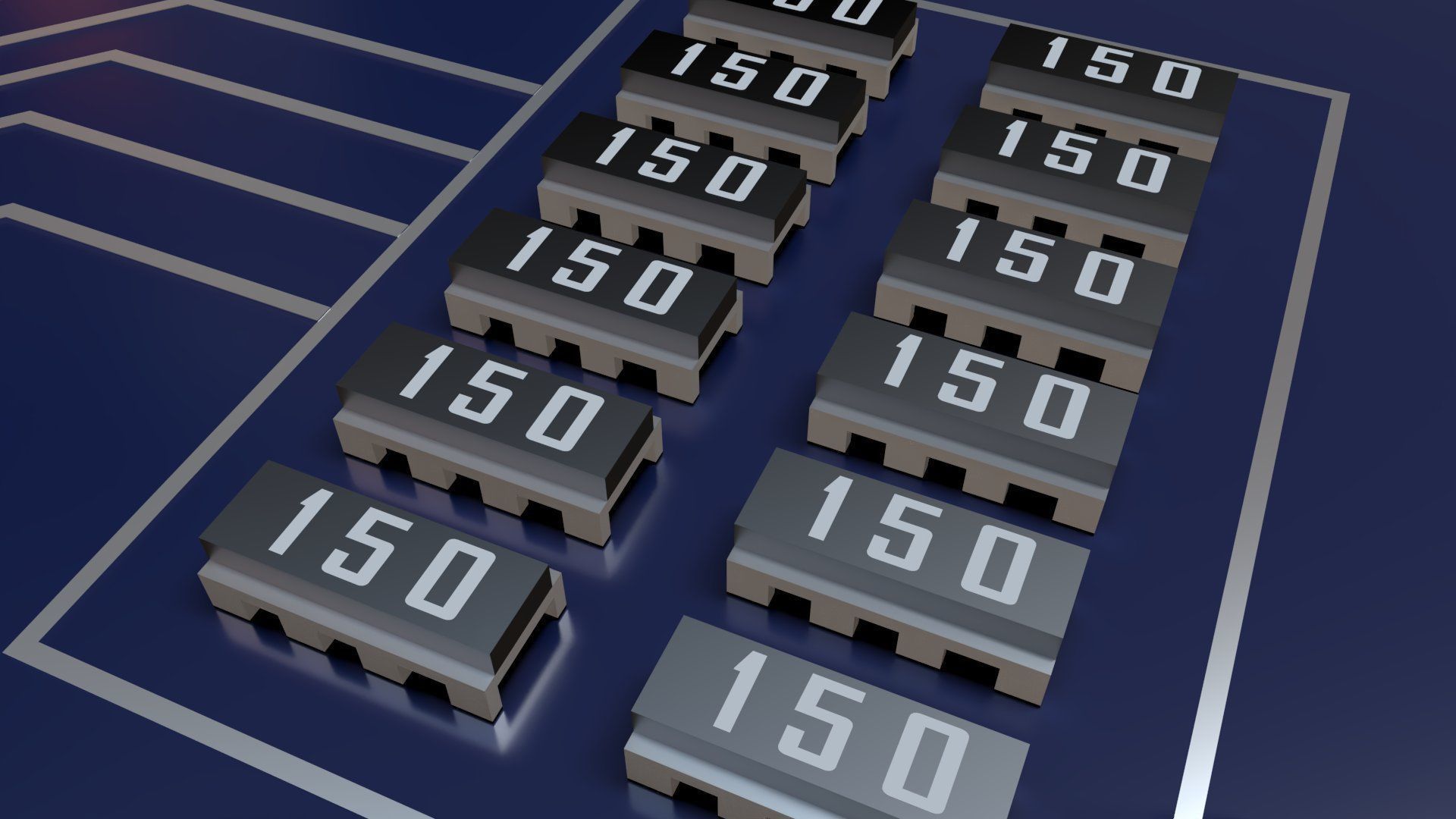 Circuit Board Chip Module Low-poly 3D model_9