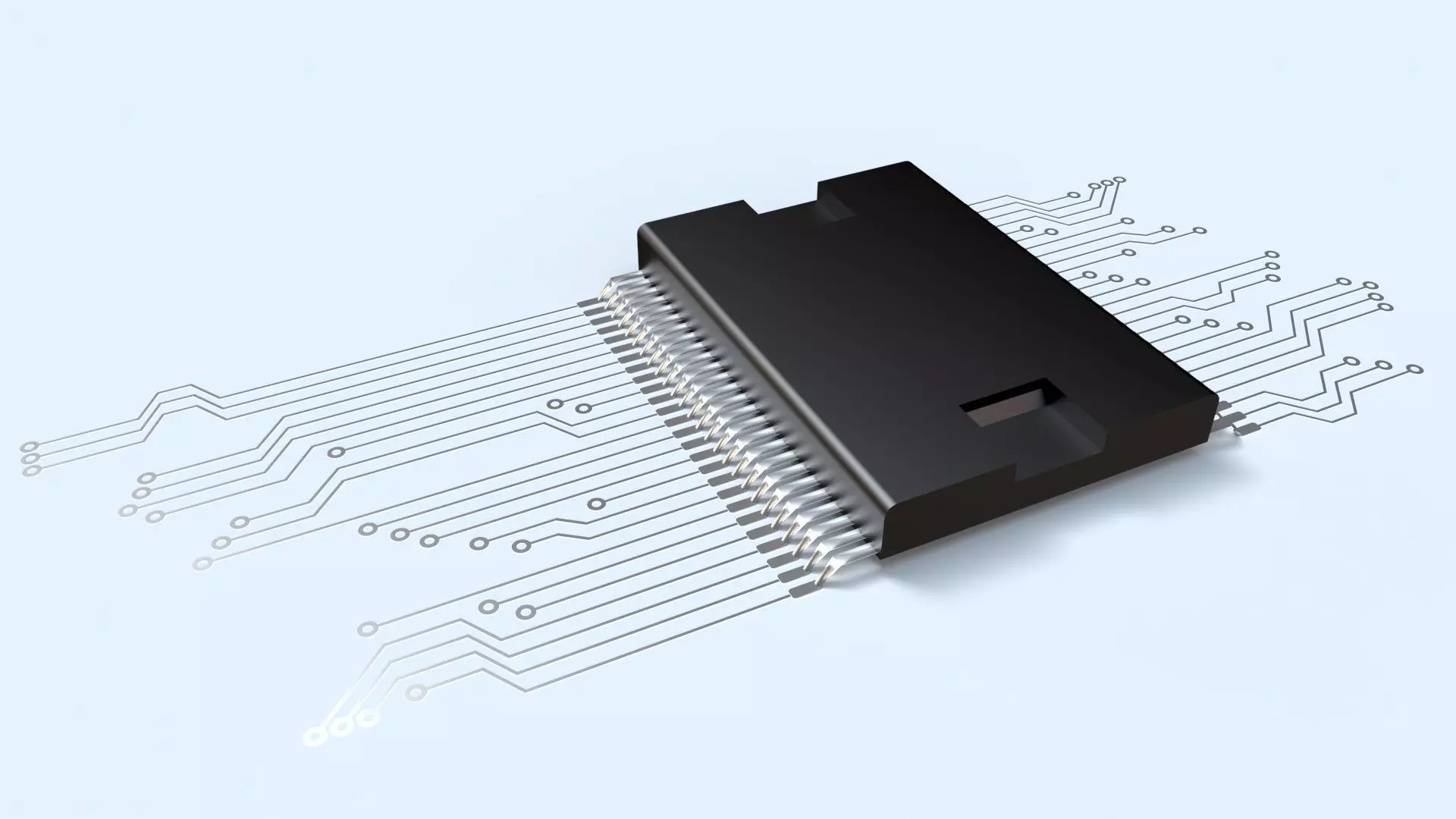 DIP-52 or SOIC Surface Mounted Integrated Circuit Chip Low-poly 3D model