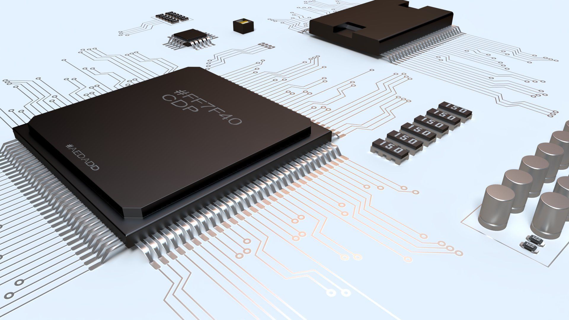 3D model Motherboard Chips and Components VR / AR / low-poly | CGTrader