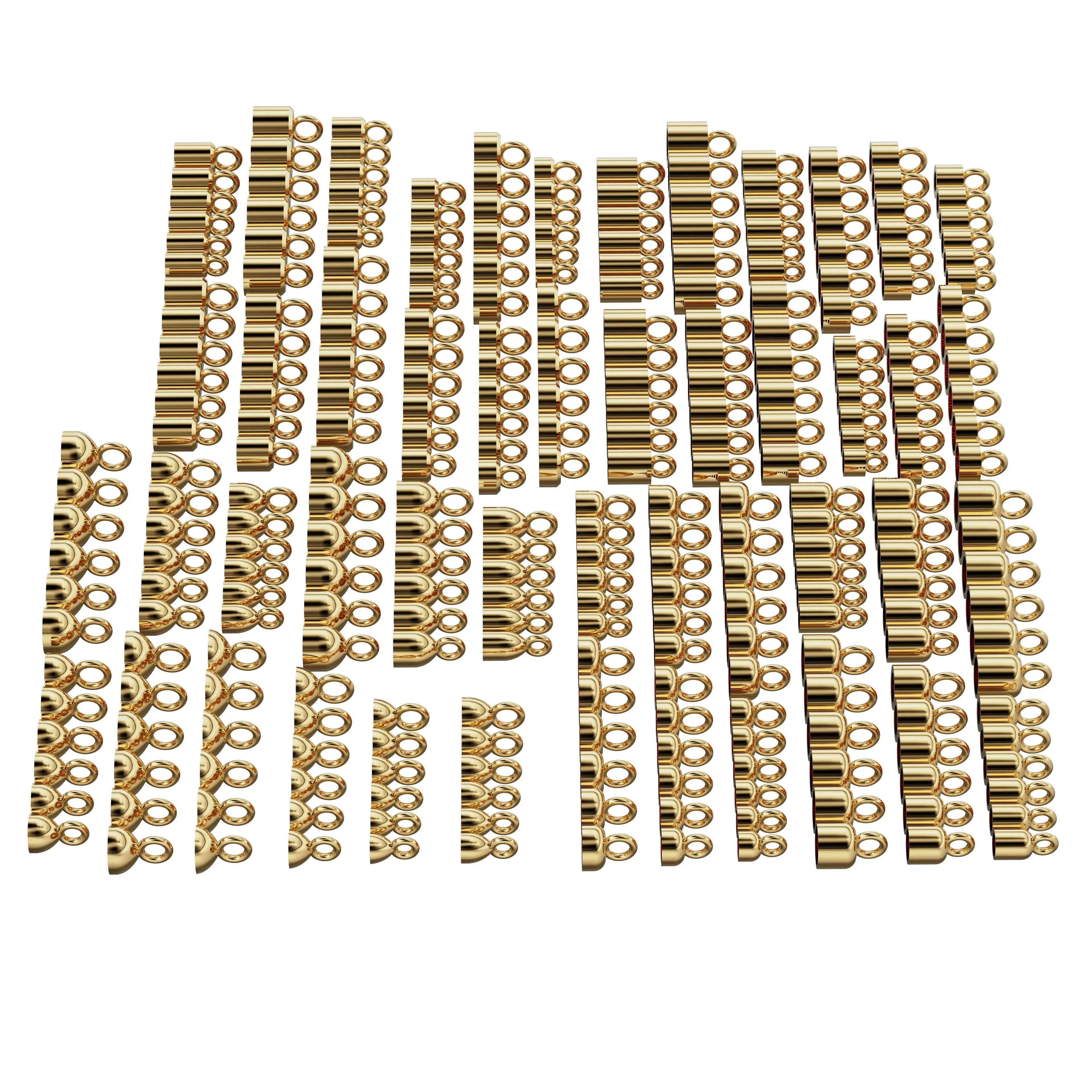 288 different sizes caps tips for bracelets and pendants  3D print model_0