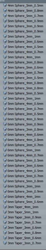 288 different sizes caps tips for bracelets and pendants  3D print model_13