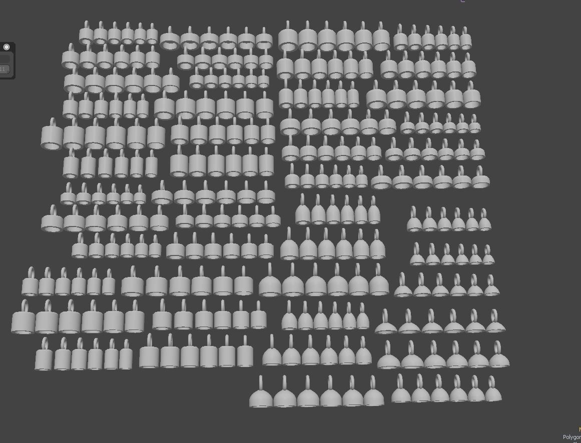 288 different sizes caps tips for bracelets and pendants  3D print model_16