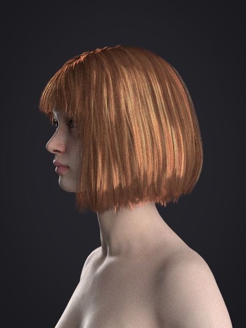 Short hair 039-FV2 for FV2 3D model from Clo3D Software 3D model_7
