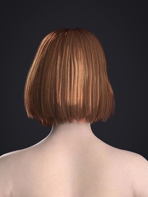 Short hair 039-FV2 for FV2 3D model from Clo3D Software 3D model_2