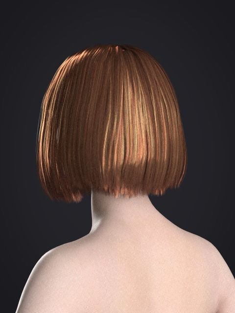 Short hair 039-FV2 for FV2 3D model from Clo3D Software 3D model_4