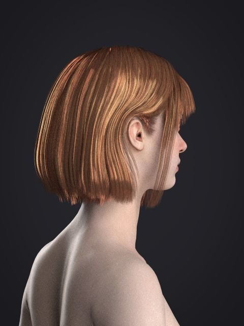Short hair 039-FV2 for FV2 3D model from Clo3D Software 3D model_15