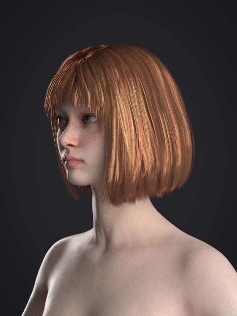 Short hair 039-FV2 for FV2 3D model from Clo3D Software 3D model_8