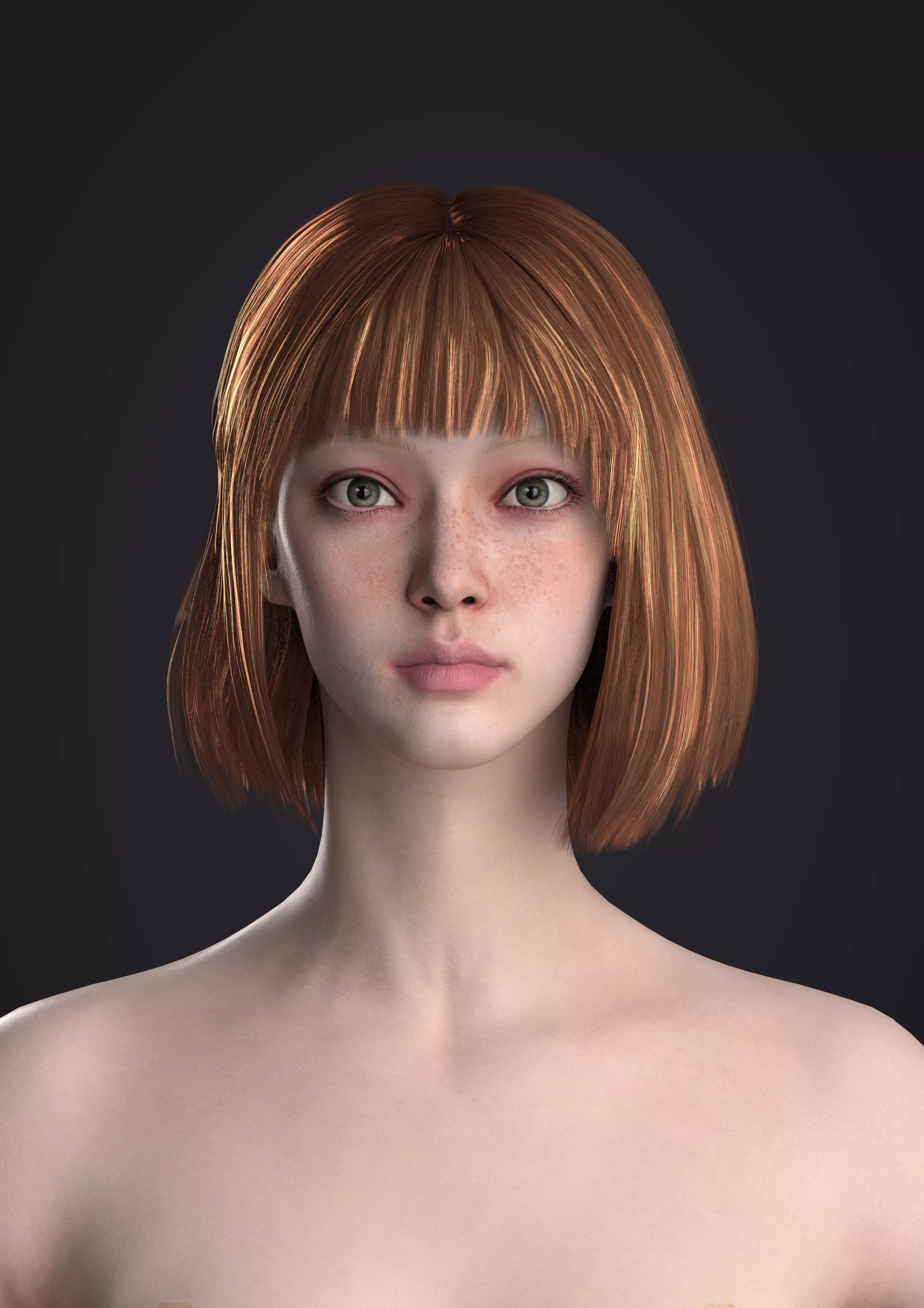 Short hair 039-FV2 for FV2 3D model from Clo3D Software 3D model_0