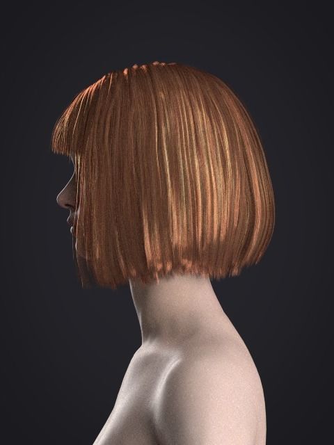 Short hair 039-FV2 for FV2 3D model from Clo3D Software 3D model_6