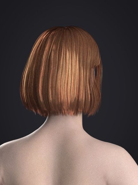 Short hair 039-FV2 for FV2 3D model from Clo3D Software 3D model_17