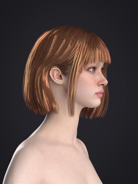Short hair 039-FV2 for FV2 3D model from Clo3D Software 3D model_13