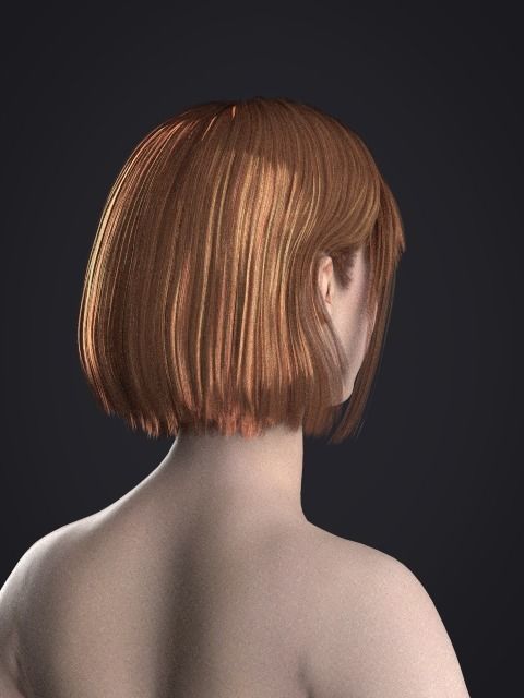 Short hair 039-FV2 for FV2 3D model from Clo3D Software 3D model_16