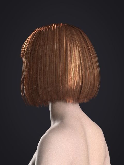 Short hair 039-FV2 for FV2 3D model from Clo3D Software 3D model_5