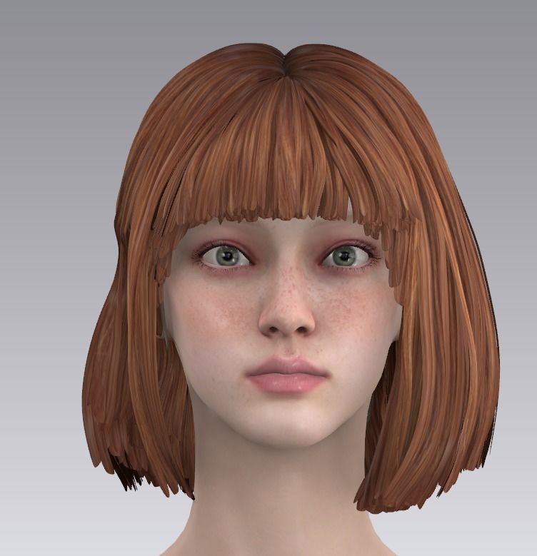 Short hair 039-FV2 for FV2 3D model from Clo3D Software 3D model_18
