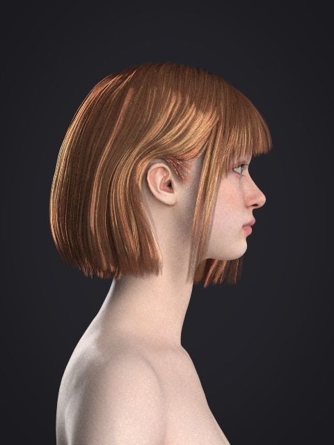 Short hair 039-FV2 for FV2 3D model from Clo3D Software 3D model_14