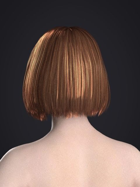 Short hair 039-FV2 for FV2 3D model from Clo3D Software 3D model_3