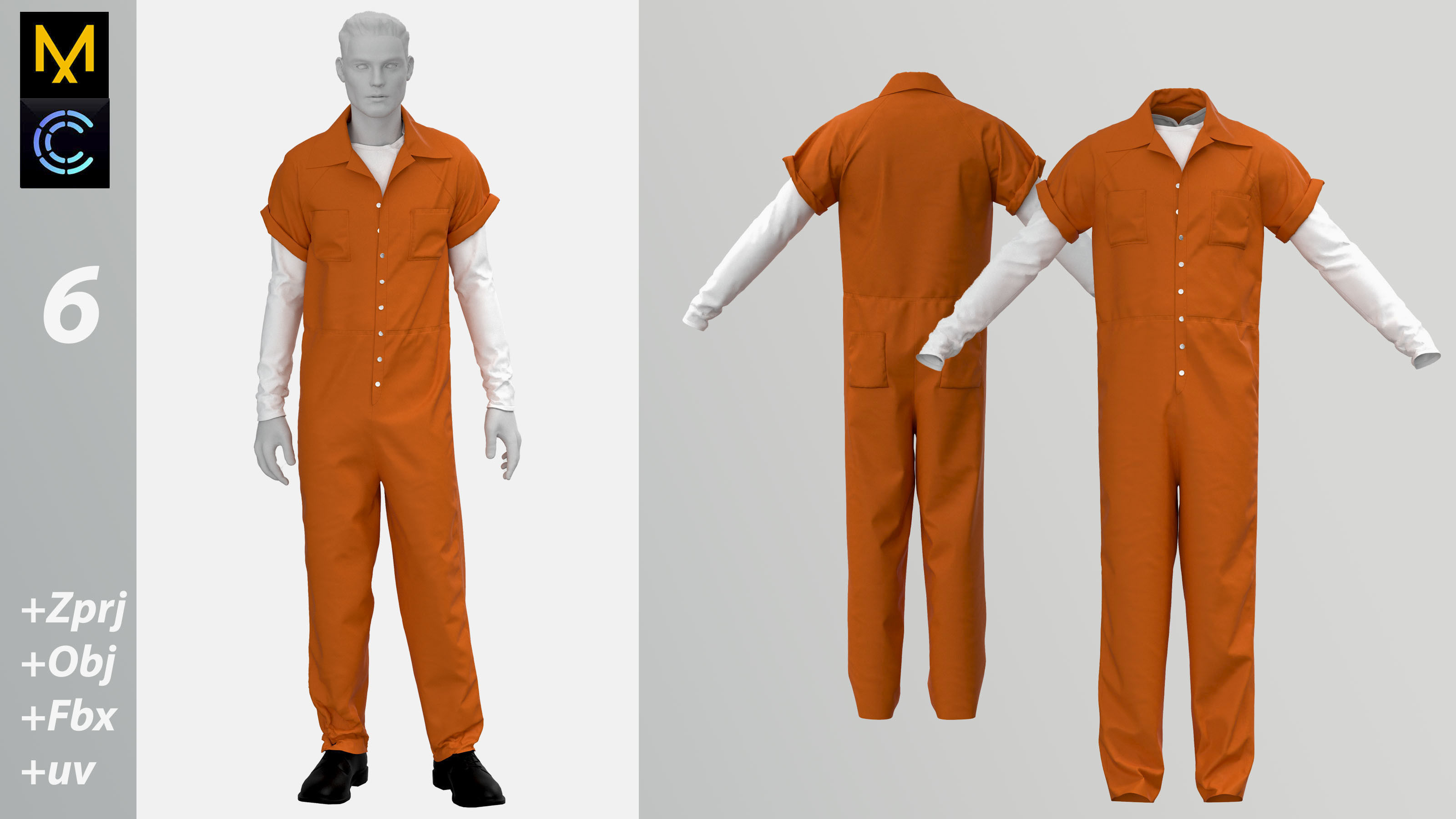 Male prison outfits 3D model | CGTrader