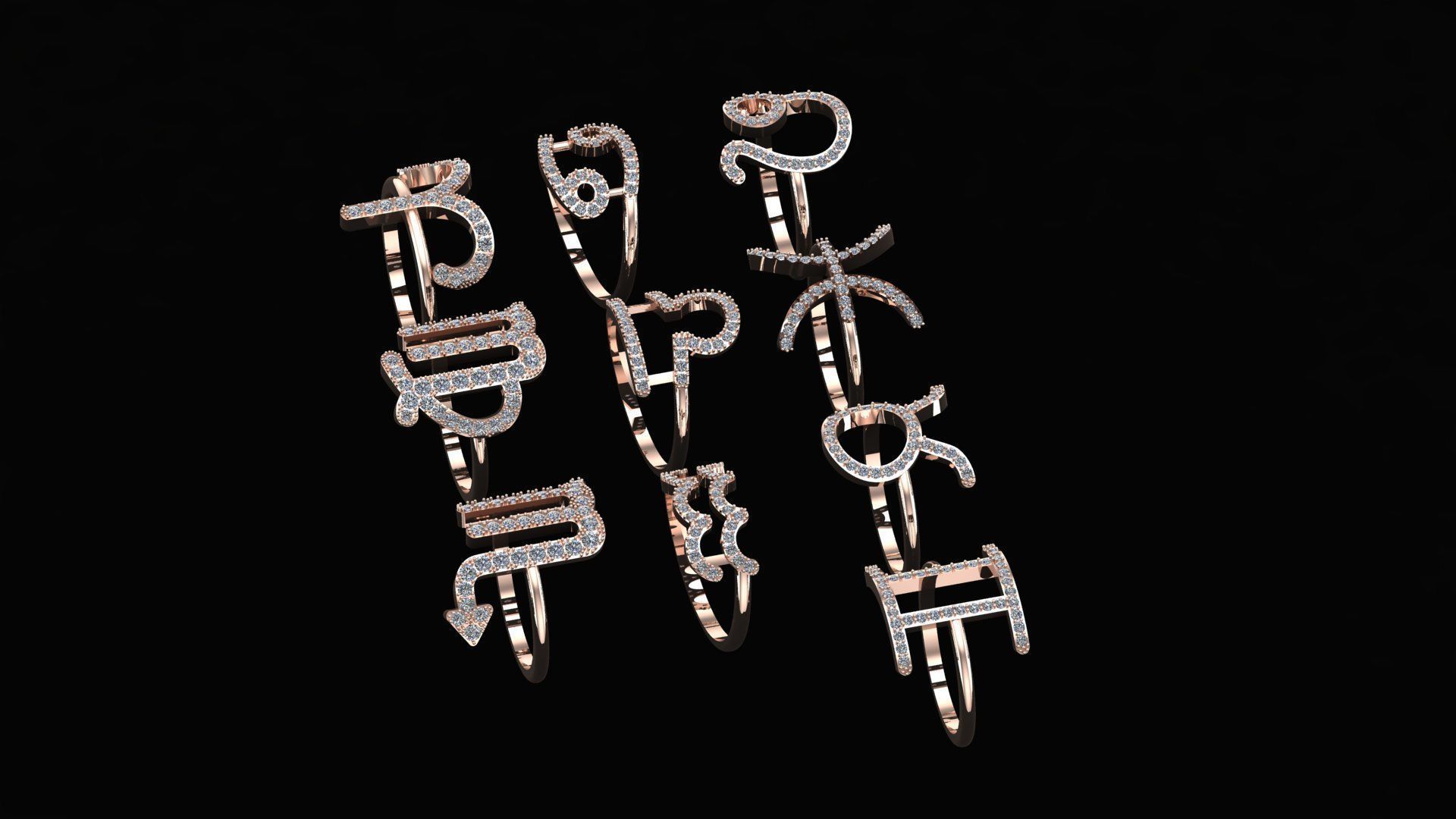 ZODIAC RING 3D print model_3