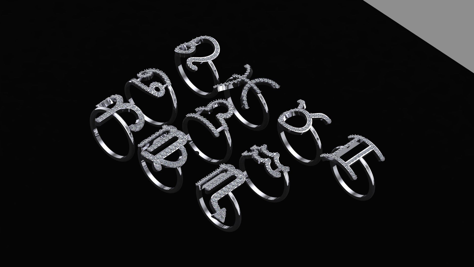 ZODIAC RING 3D print model_2