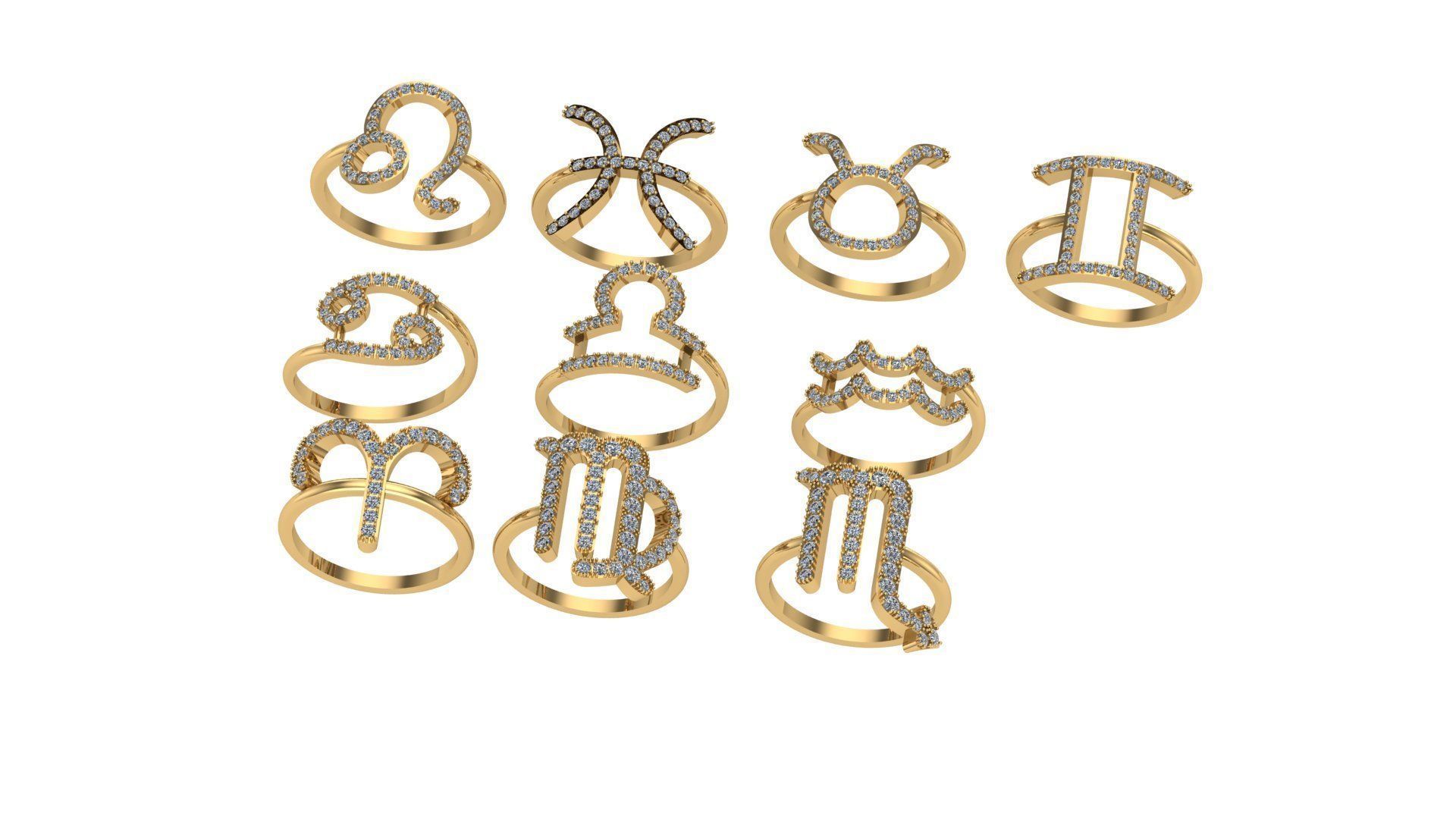 ZODIAC RING 3D print model_1