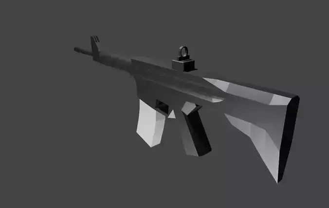 M4 rifle low poly 
