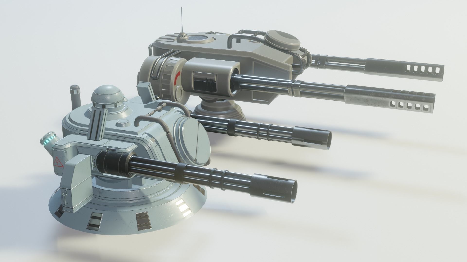 Sci Fi Turrets Low Poly Game Ready 3D model Pack Low-poly 3D model_5