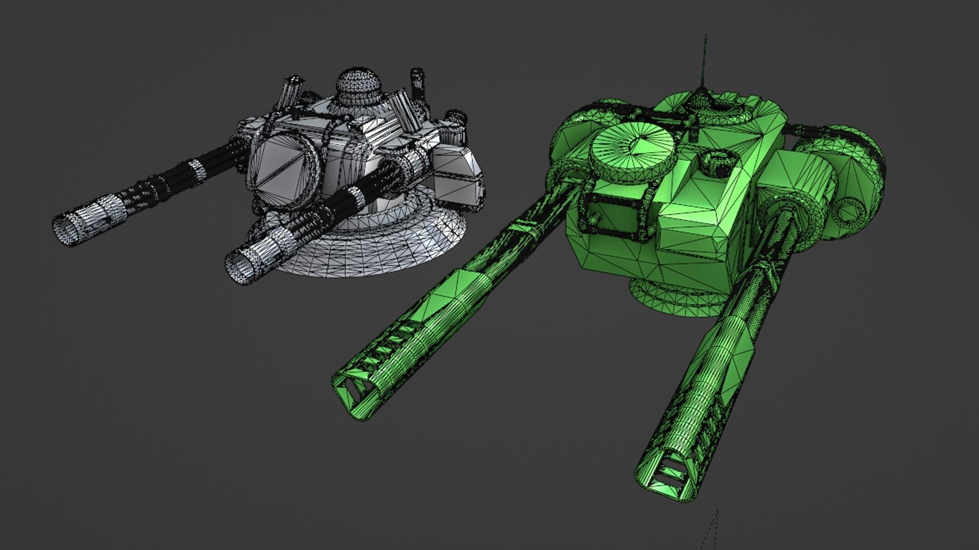 Sci Fi Turrets Low Poly Game Ready 3D model Pack Low-poly 3D model_10