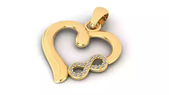 Heart pendant infinity love diamond