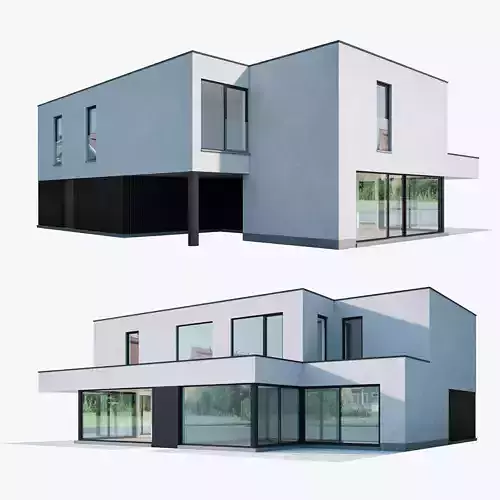 Modern House 01 White and black