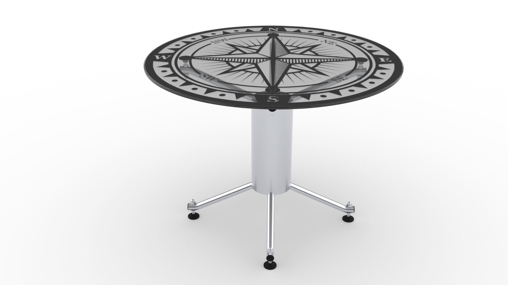 Compass Table 3D model_1