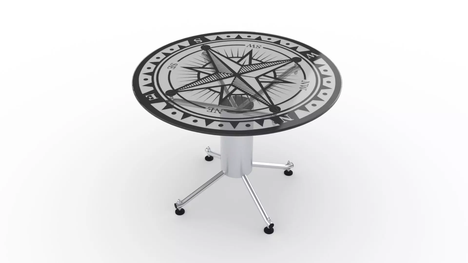 Compass Table 3D model_0