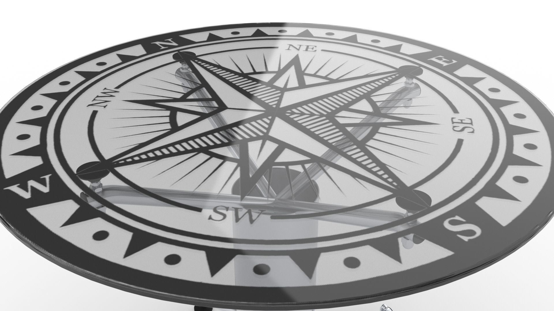Compass Table 3D model_3