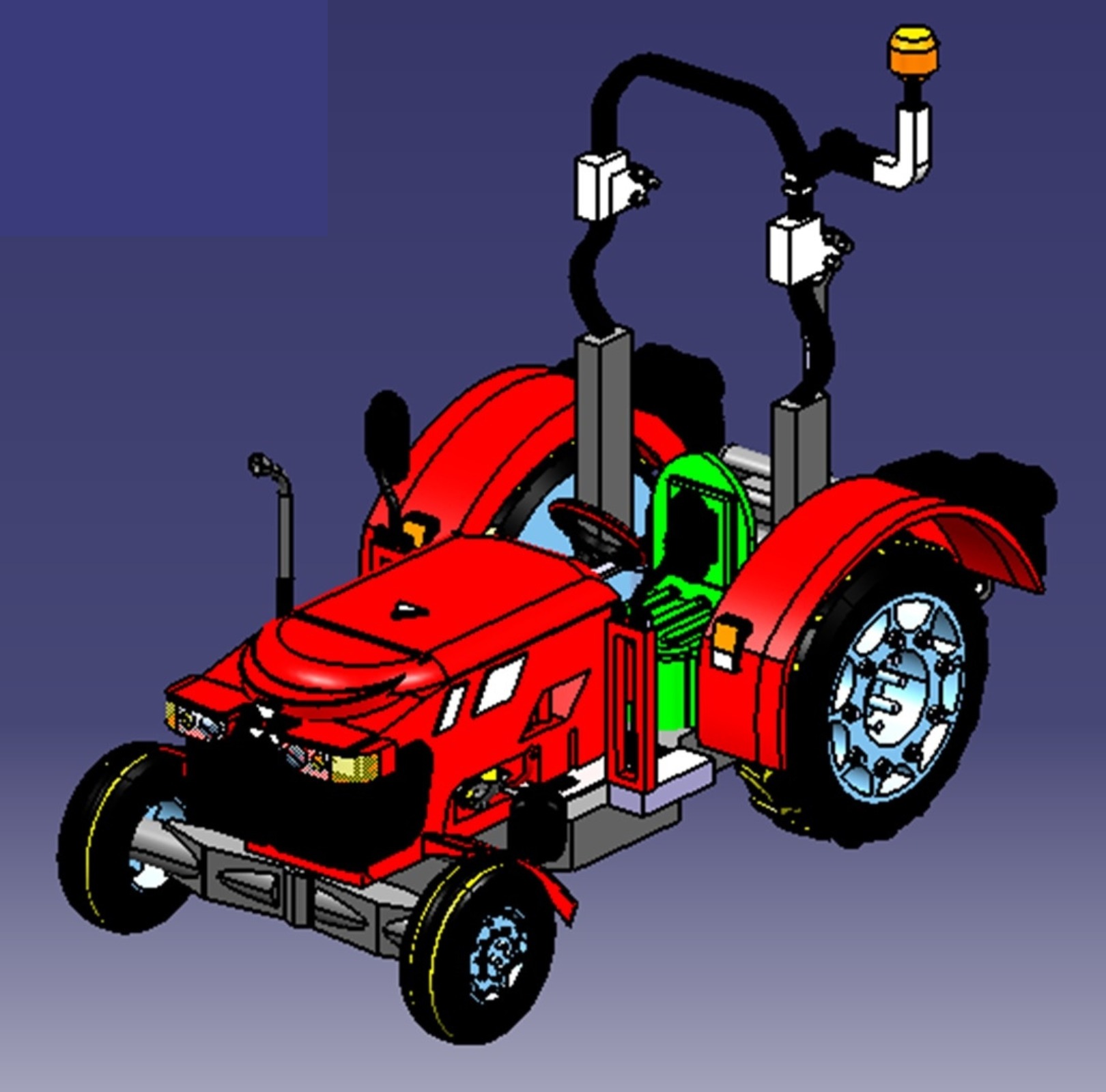 High-Quality Tractor CAD Model 3D model_5