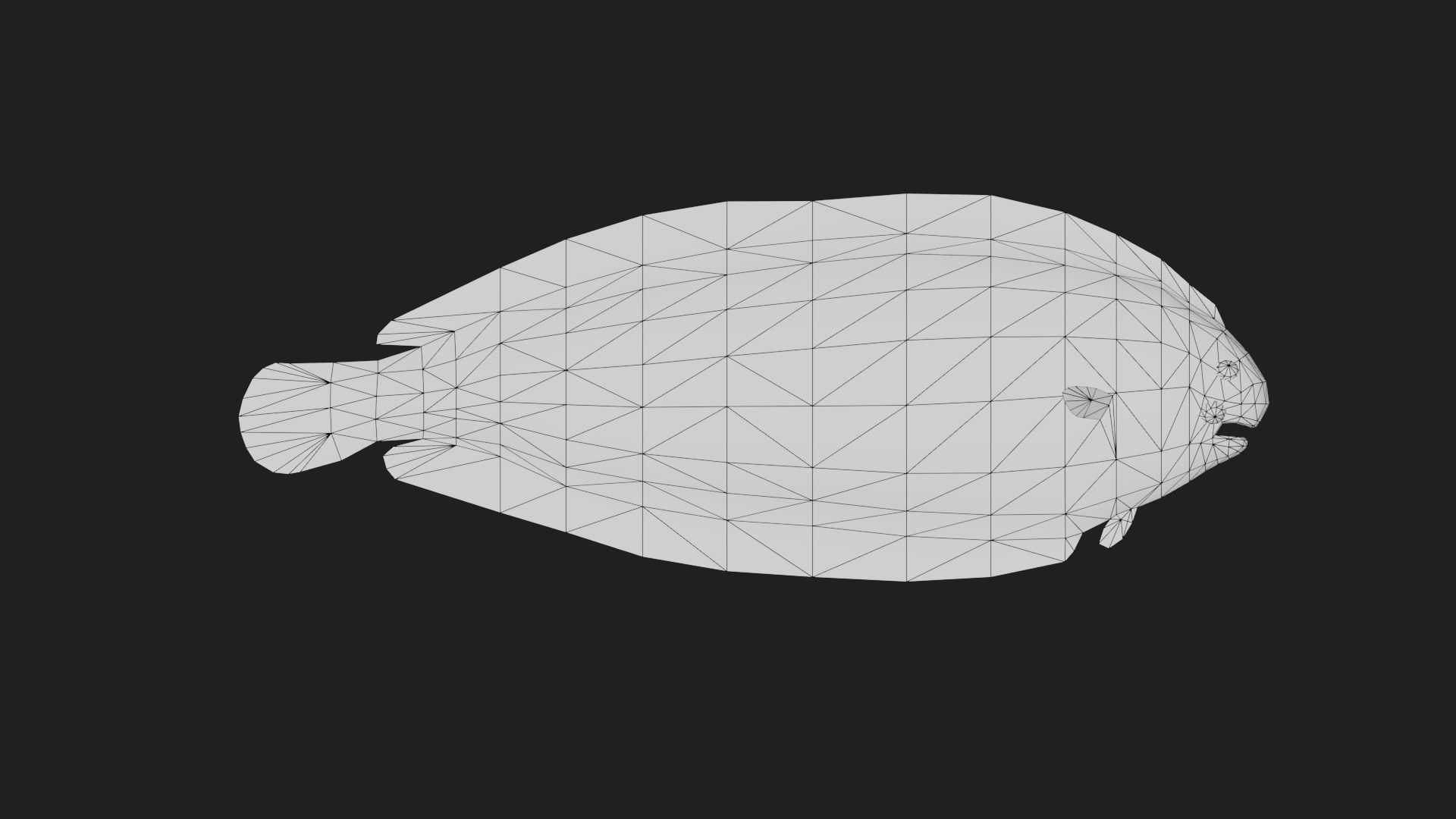 Flatfish Low-poly 3D model_1