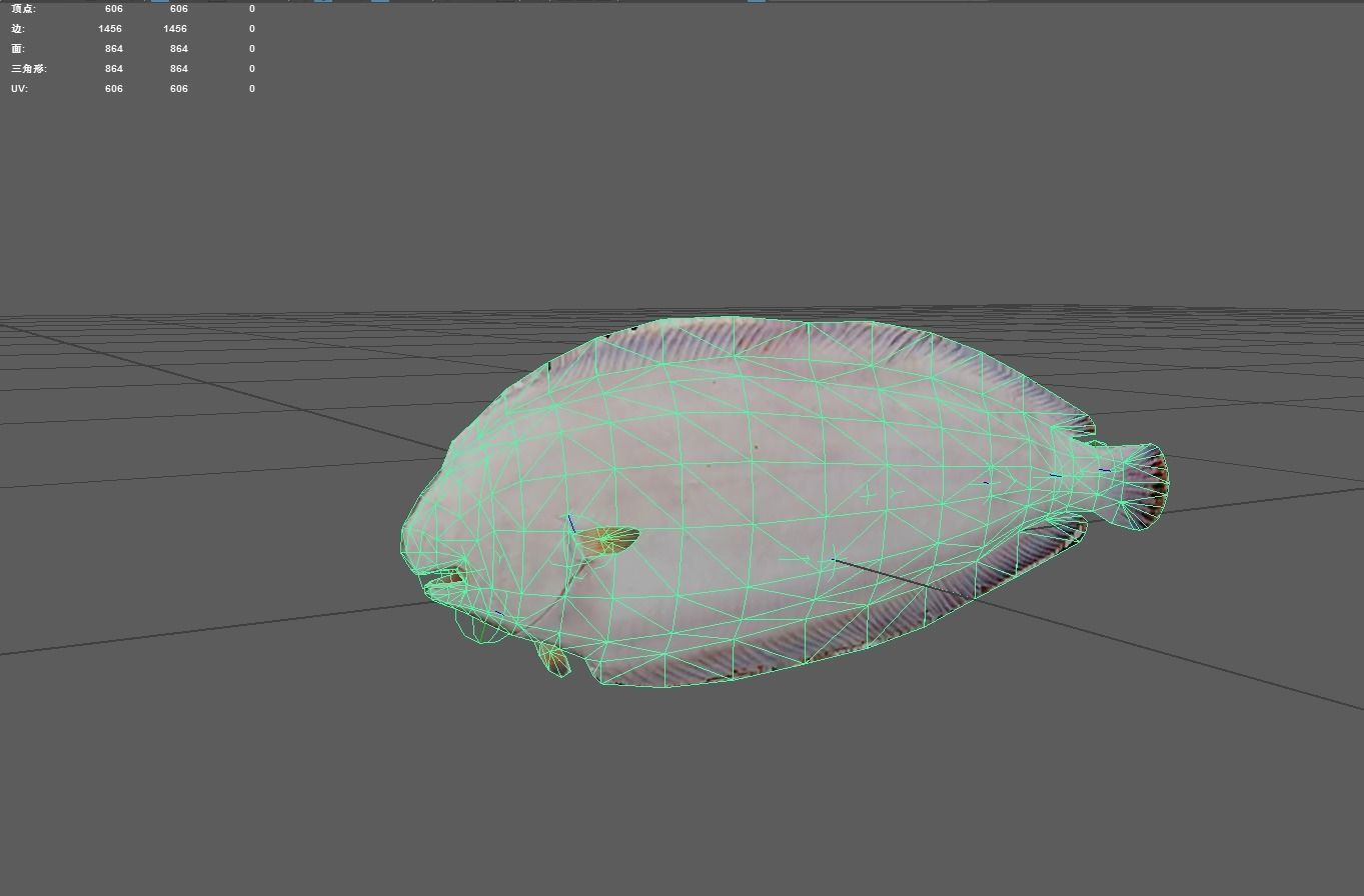 Flatfish Low-poly 3D model_4