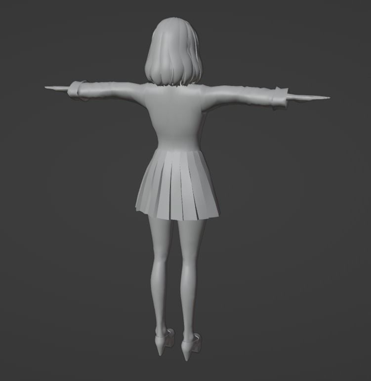 3D low poly female avatar for vrchat and for vtubing  Low-poly 3D model_10