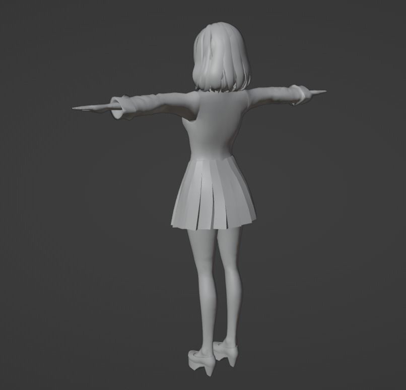 3D low poly female avatar for vrchat and for vtubing  Low-poly 3D model_8