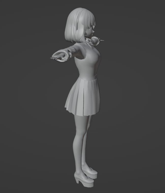 3D low poly female avatar for vrchat and for vtubing  Low-poly 3D model_9