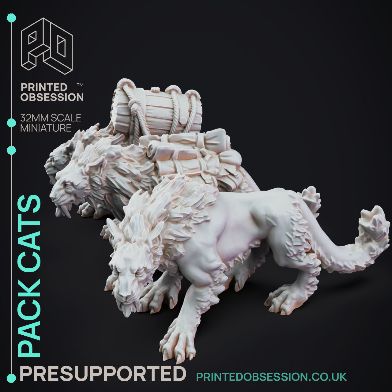 Trader and Cats - 3D Printable TTRPG - PRESUPPORTED - 32mm 3D print model_18