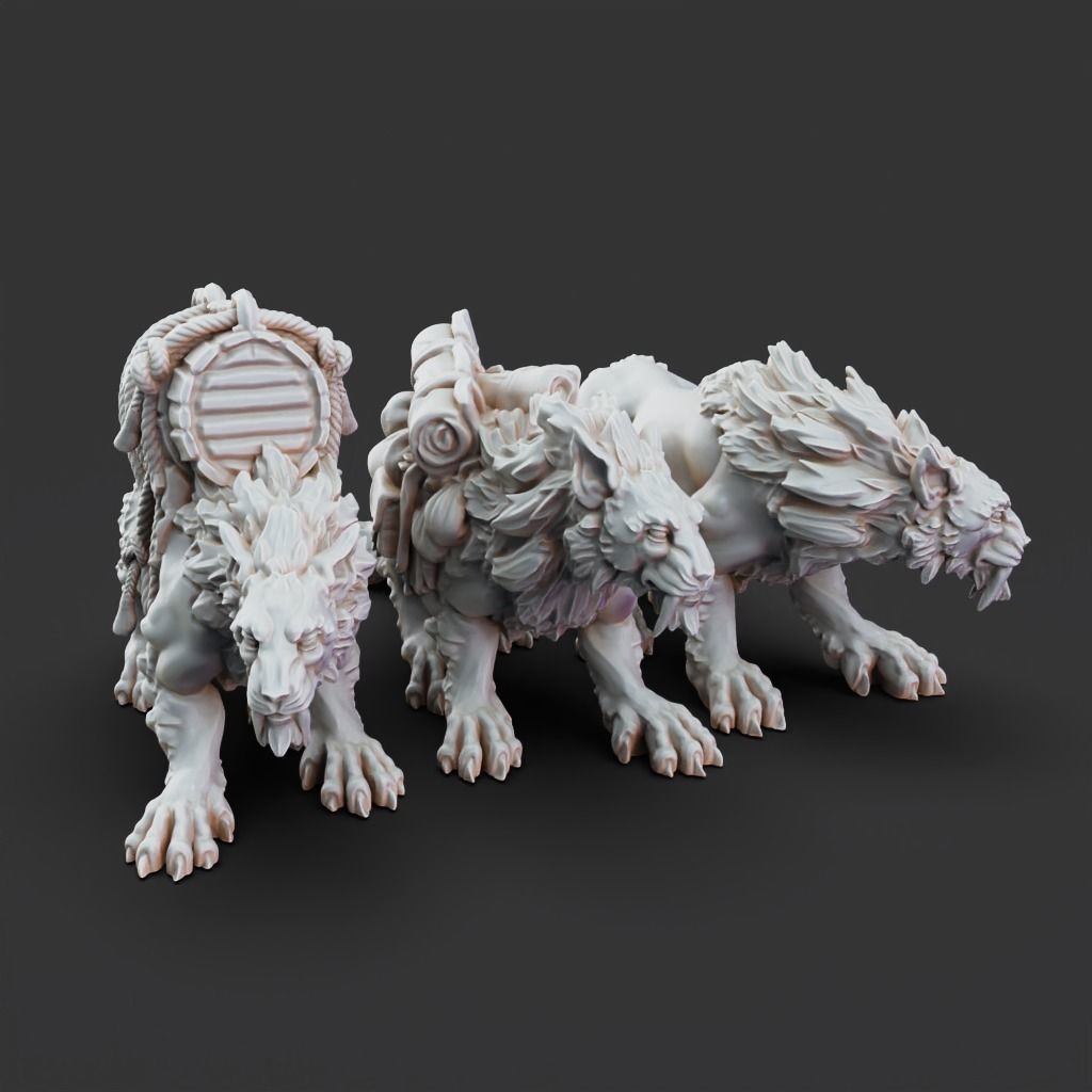 Trader and Cats - 3D Printable TTRPG - PRESUPPORTED - 32mm 3D print model_10